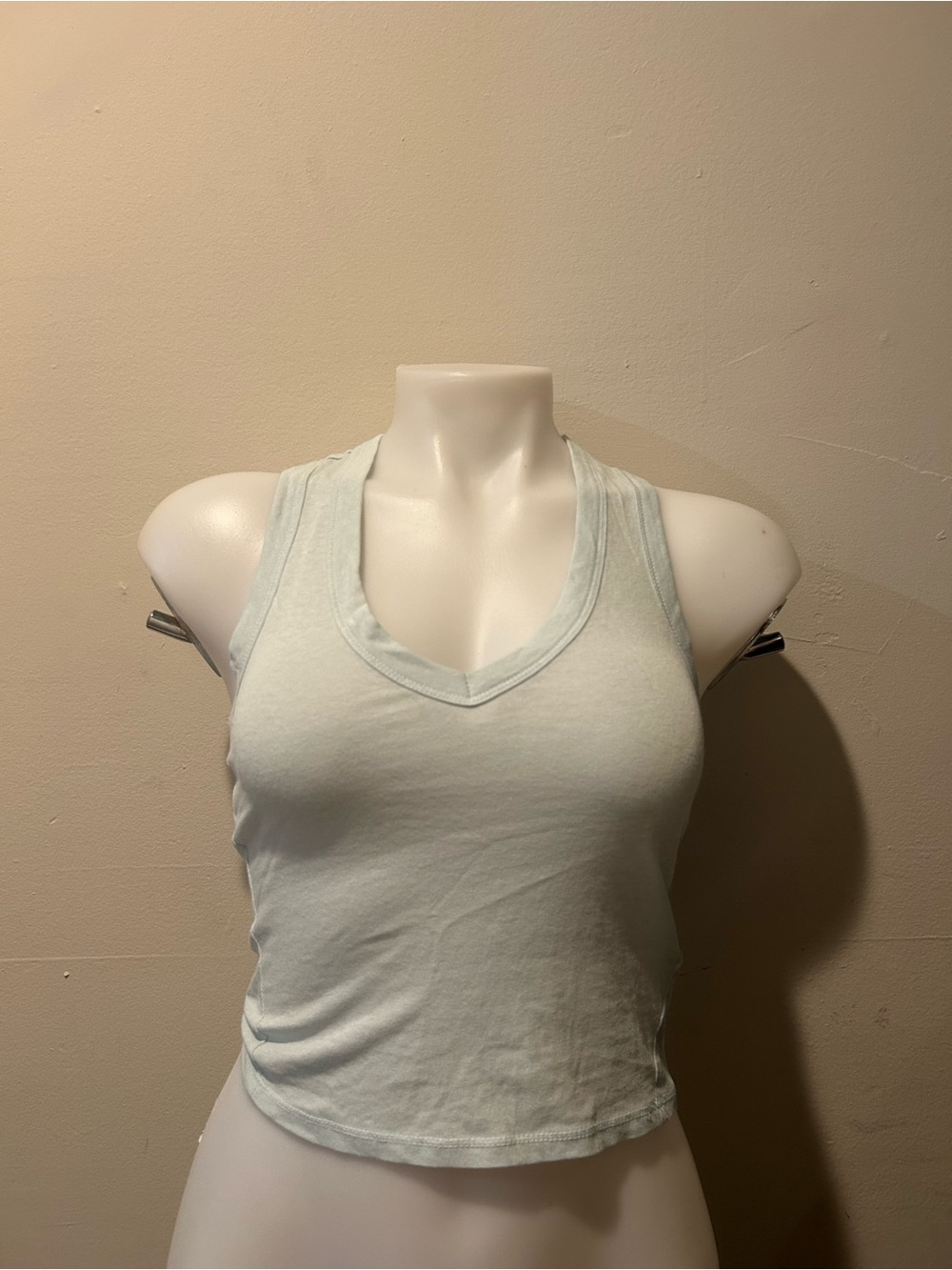 Free People Mint V-Neck Cropped Tank